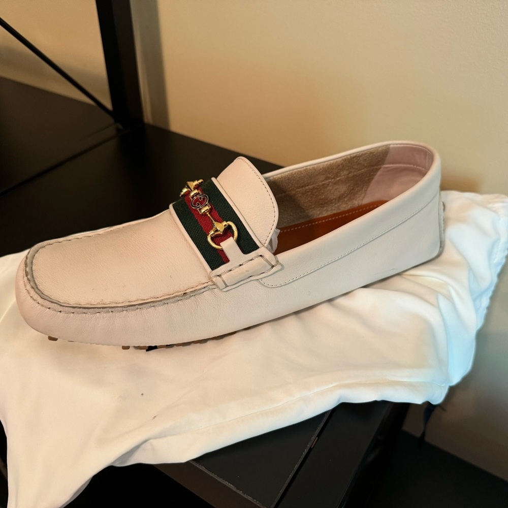 Gucci white mens shoes, size 10